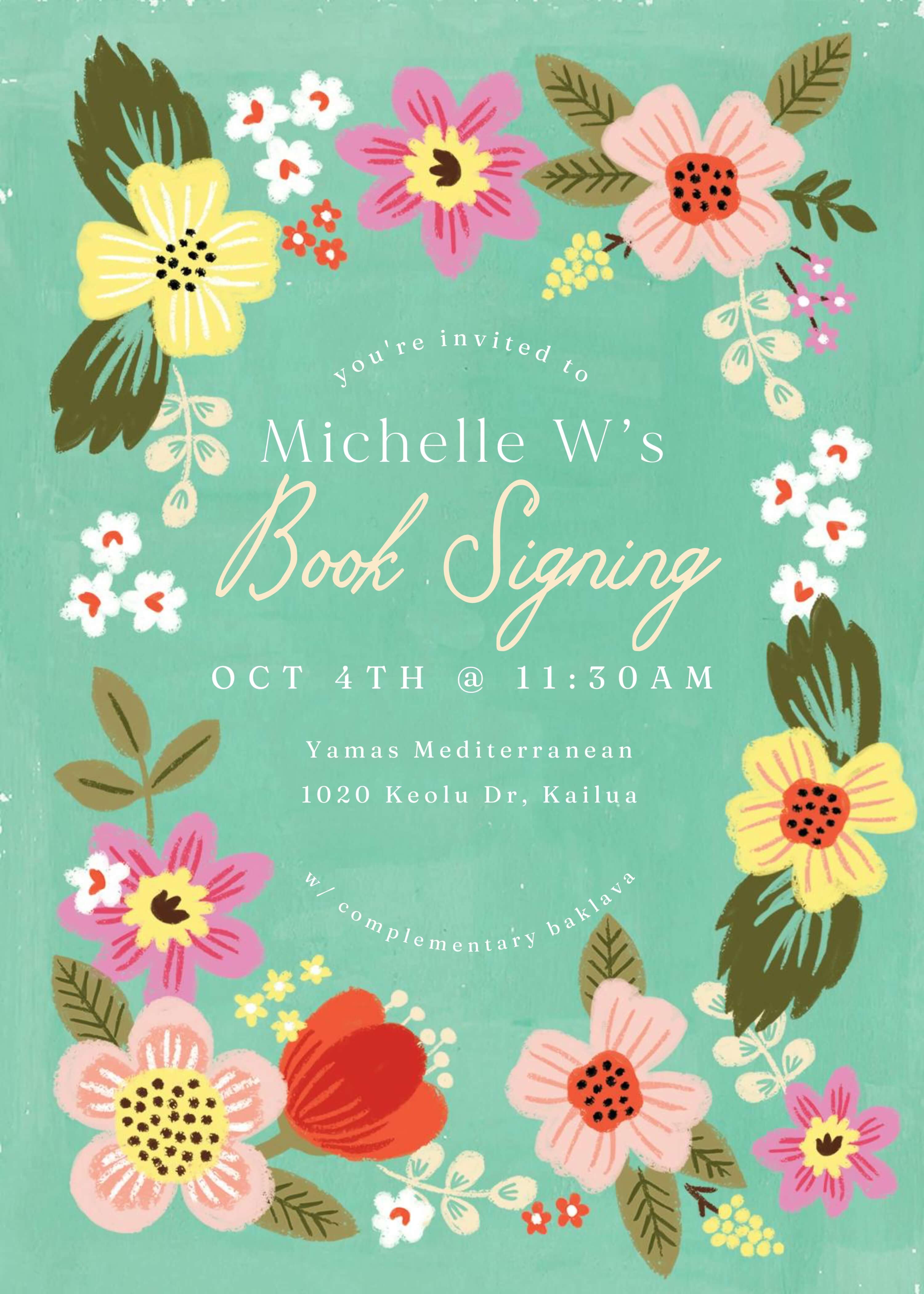 Book Signing Event Invitation