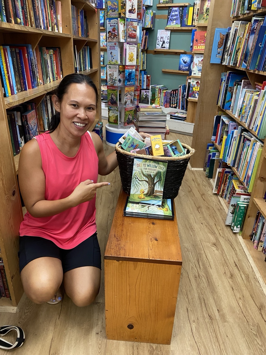 Michelle with Dee and the Willow Tree: For Toddlers on display at BookEnds in Kailua